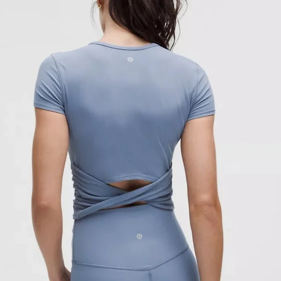 LULULEMON ALL IT TAKES BACK TWIST RIBBED SHORT SLEEVE - Picture 10 of 12
